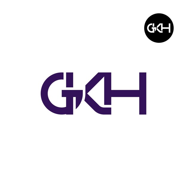 Diseño de la letra monograma del logotipo de GKH