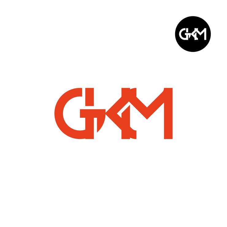 Vector diseño de la letra monograma del logotipo de gkm