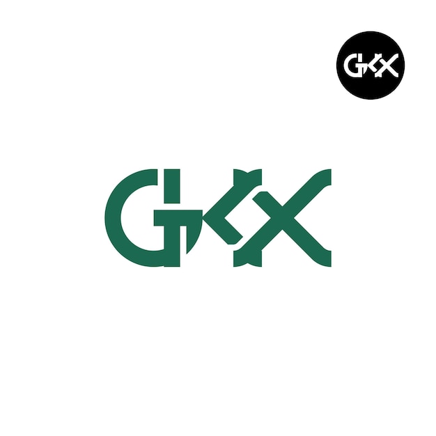 Diseño de la letra monograma del logotipo de GKX