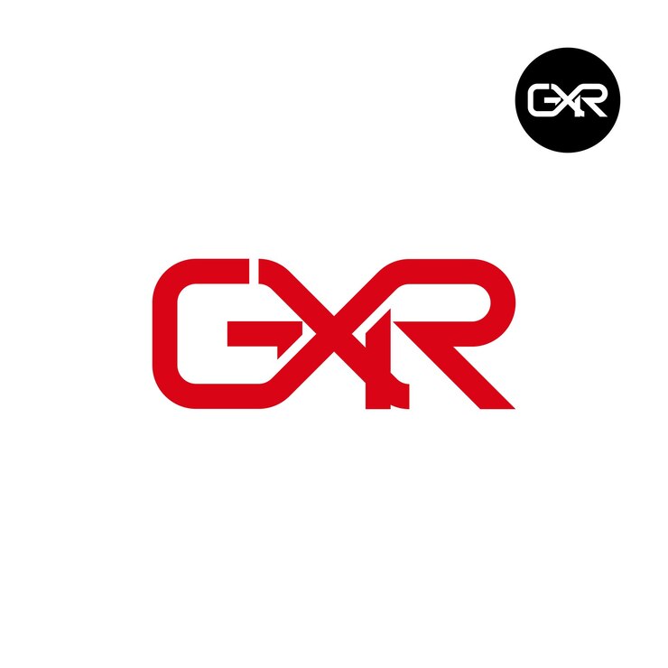 Vector diseño de la letra monograma del logotipo de gxr