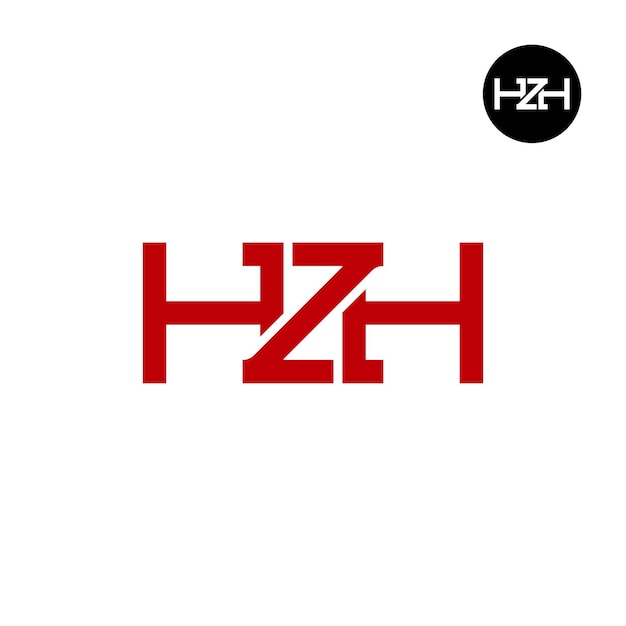 Diseño de la letra monograma del logotipo de HZH