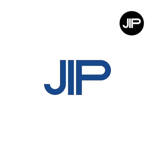 Diseño de la letra monograma del logotipo de JIP