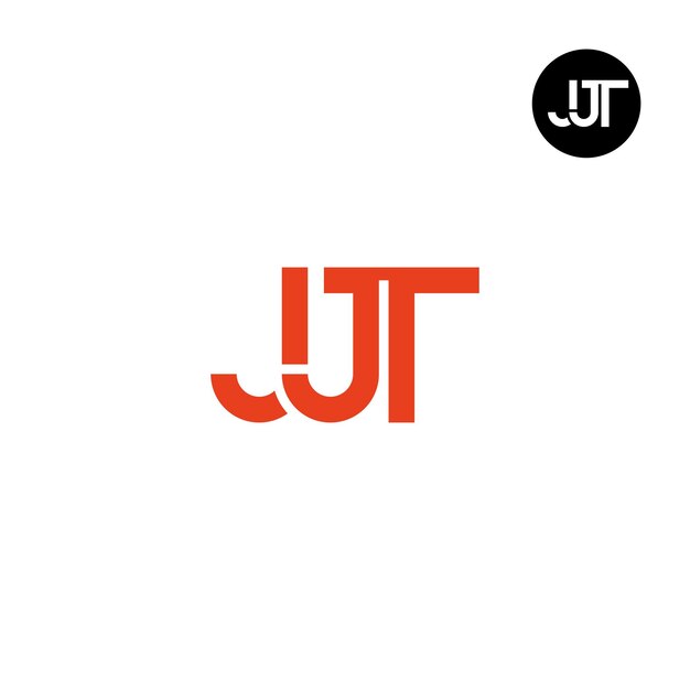 Diseño de la letra monograma del logotipo de JJT