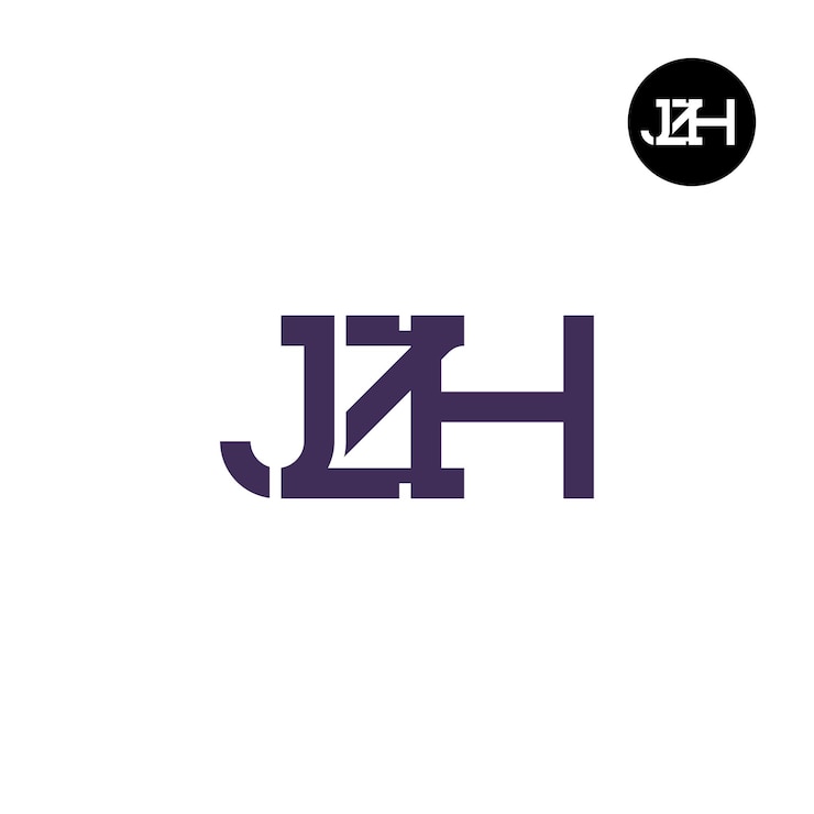 Vector diseño de la letra monograma del logotipo de jzh
