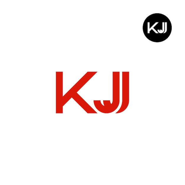Diseño de la letra monograma del logotipo de KJ