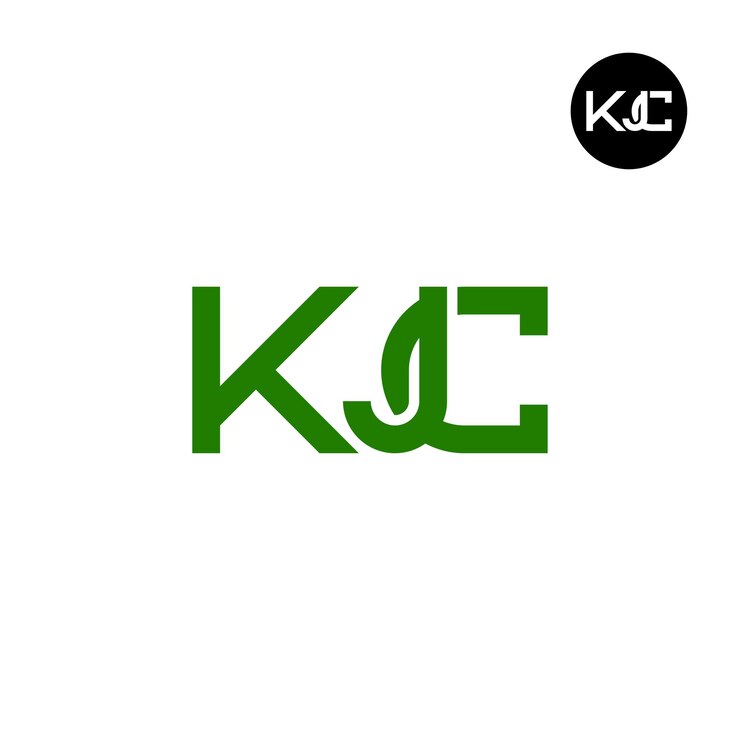 Vector diseño de la letra monograma del logotipo de kjc