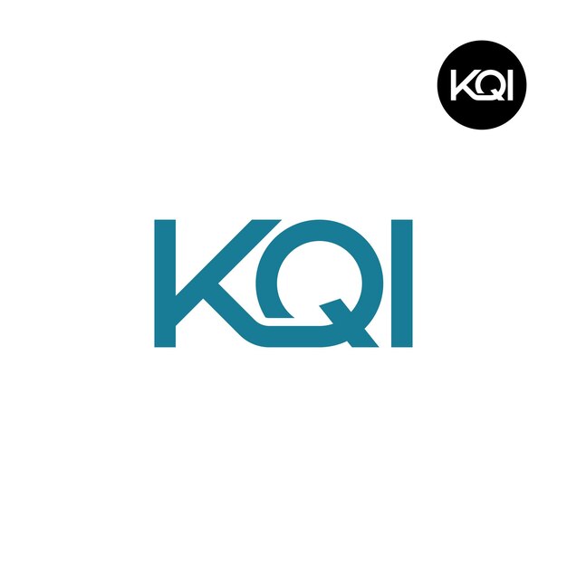 Diseño de la letra monograma del logotipo de KQI