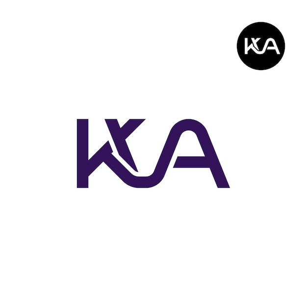 Diseño de la letra monograma del logotipo de KVA
