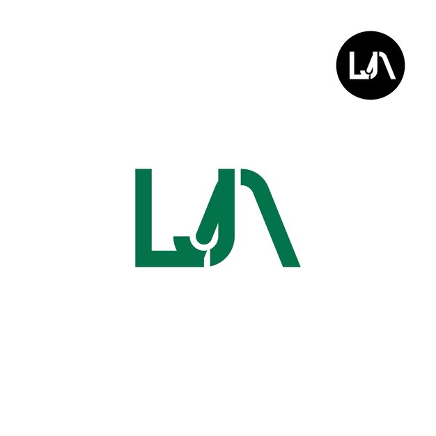 Diseño de la letra monograma del logotipo de LJA