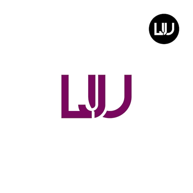 Diseño de la letra monograma del logotipo de LJU