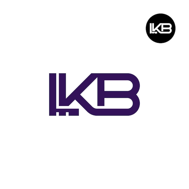 Diseño de la letra monograma del logotipo de LKB