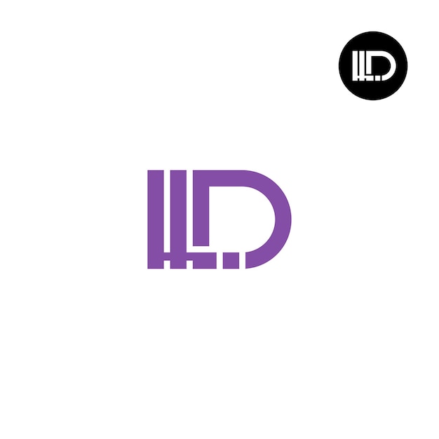 Diseño de la letra monograma del logotipo de LLD