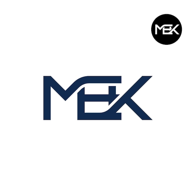 Diseño de la letra monograma del logotipo de MEK