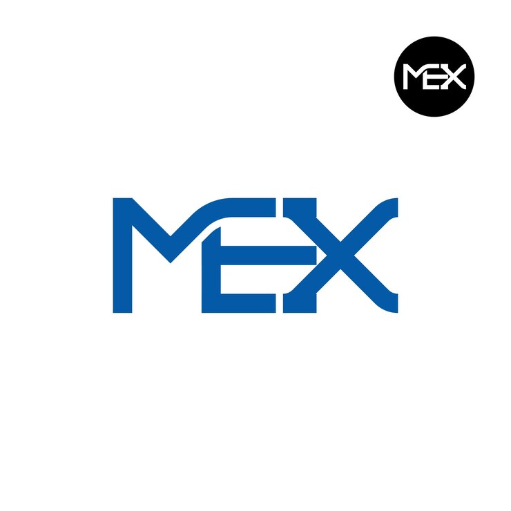 Vector diseño de la letra monograma del logotipo de mex