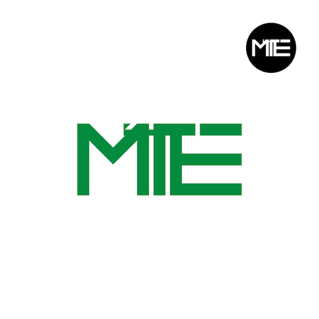 Diseño de la letra monograma del logotipo de MTE