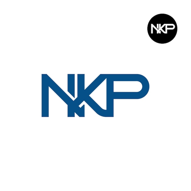 Diseño de la letra monograma del logotipo de NKP