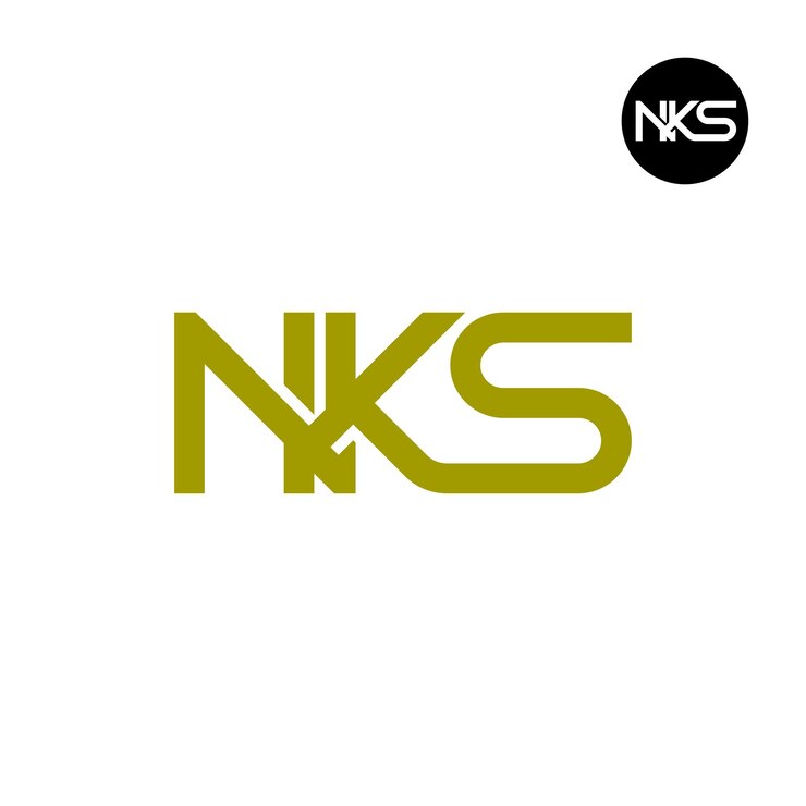 Vector diseño de la letra monograma del logotipo de nks