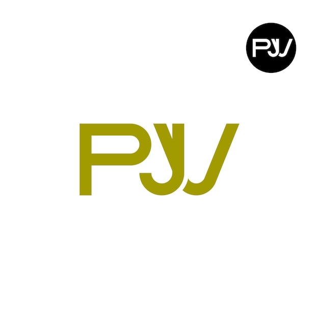 Diseño de la letra monograma del logotipo de PJV