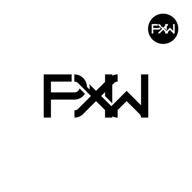 Diseño de la letra monograma del logotipo de PXW