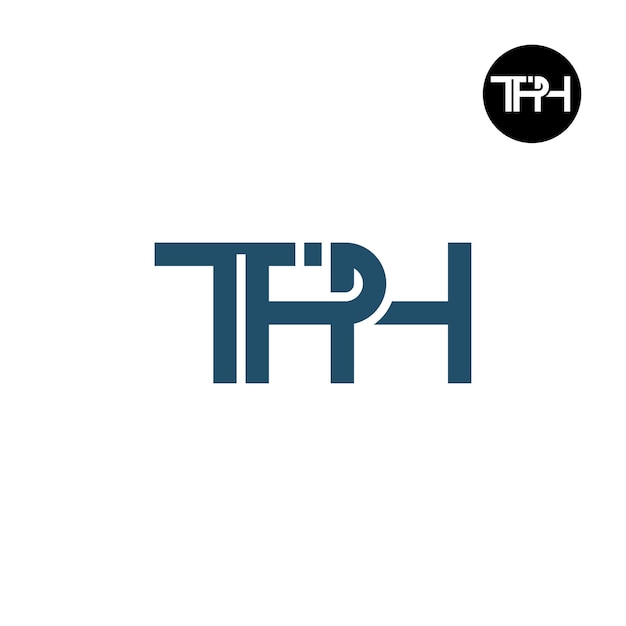 Diseño de la letra monograma del logotipo de TPH