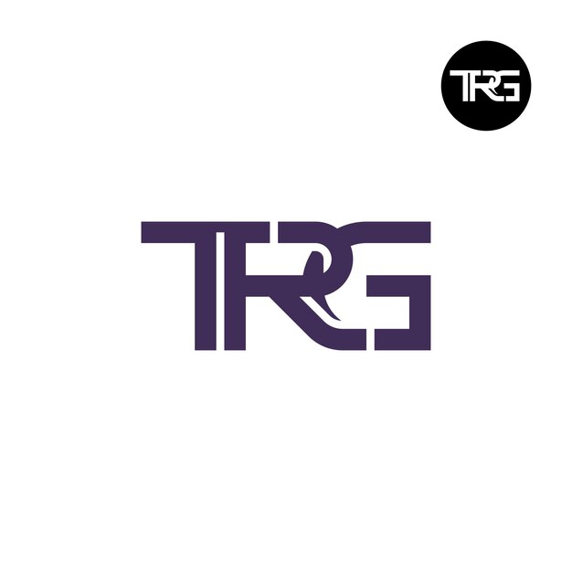 Diseño de la letra monograma del logotipo de TRG
