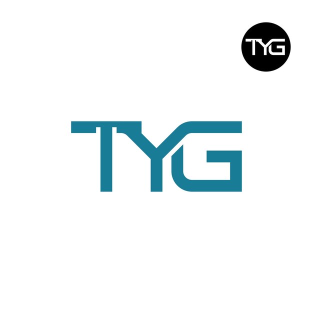 Diseño de la letra monograma del logotipo de TYG