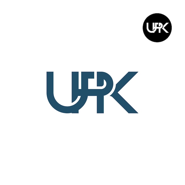 Diseño de la letra monograma del logotipo de UPK