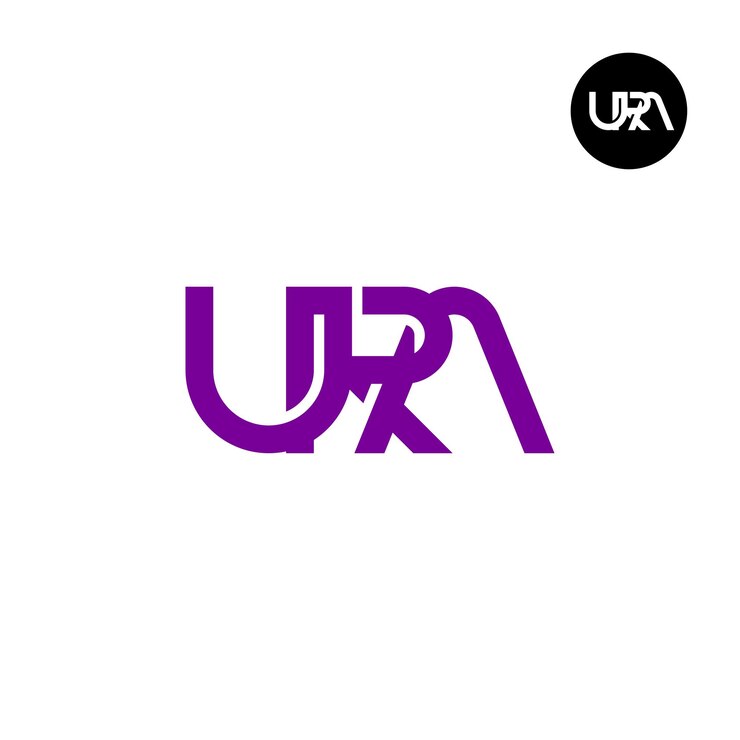 Vector diseño de la letra monograma del logotipo de ura