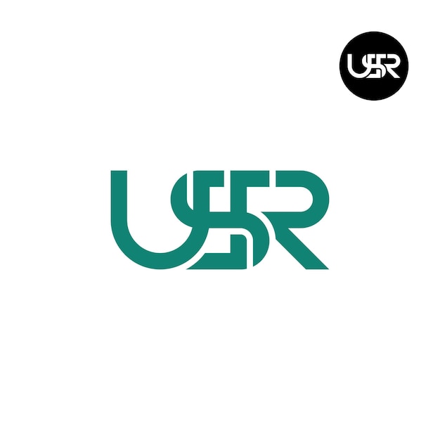 Diseño de la letra monograma del logotipo de USR