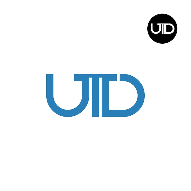 Diseño de la letra monograma del logotipo de UTD