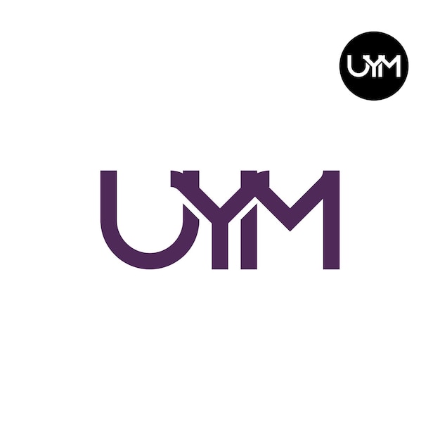 Diseño de la letra monograma del logotipo de UYM