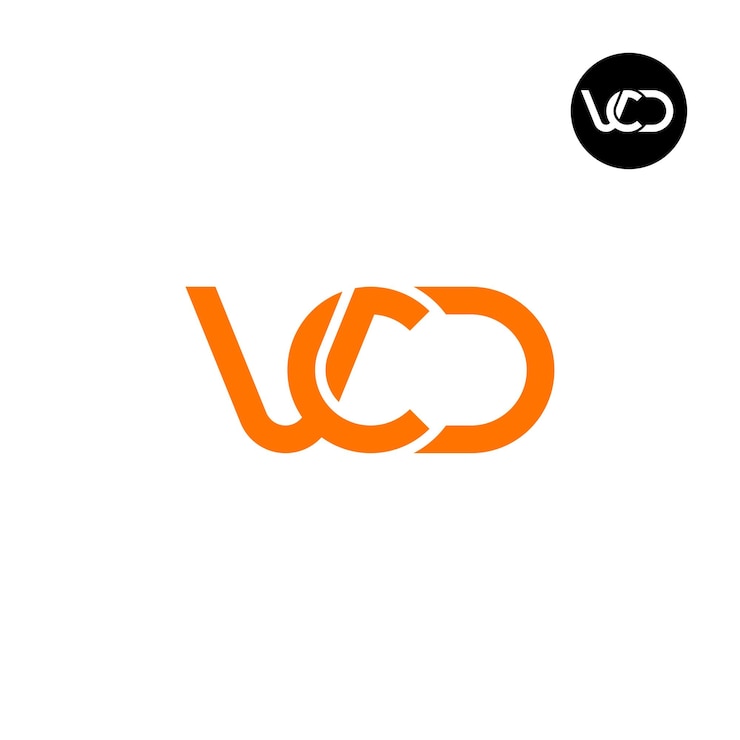 Vector diseño de la letra monograma del logotipo de vcd