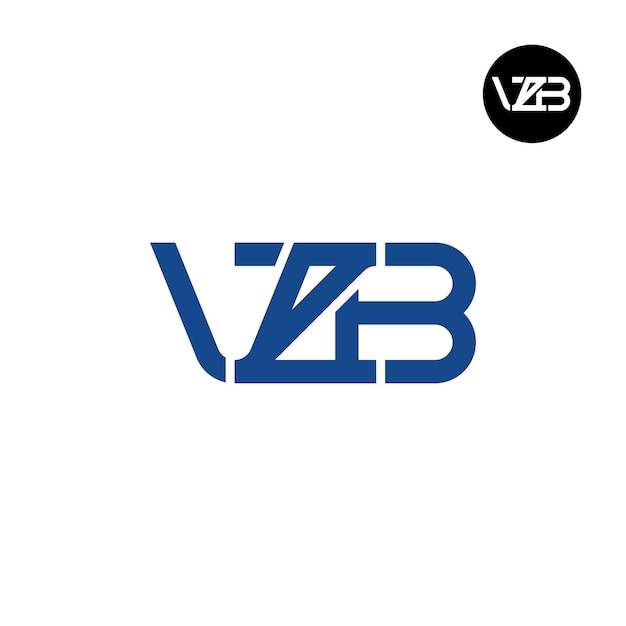 Diseño de la letra monograma del logotipo de VZB
