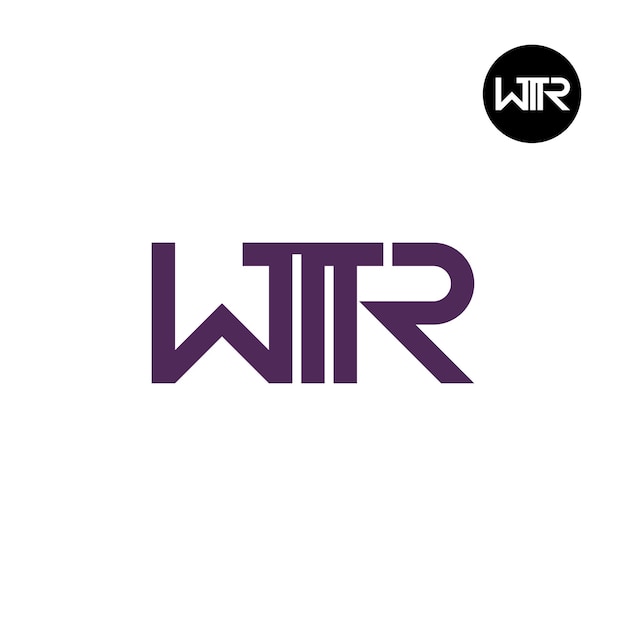 Diseño de la letra monograma del logotipo de WTR