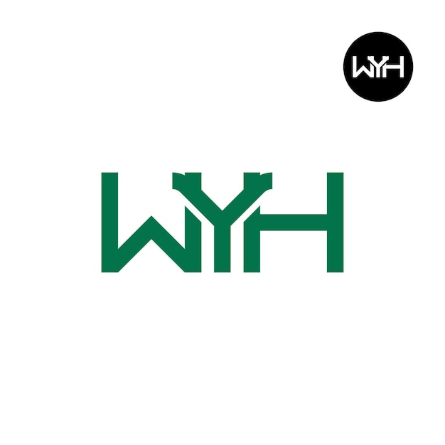 Diseño de la letra monograma del logotipo de WYH