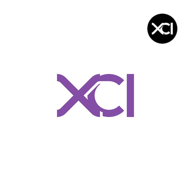 Diseño de la letra monograma del logotipo de XCI