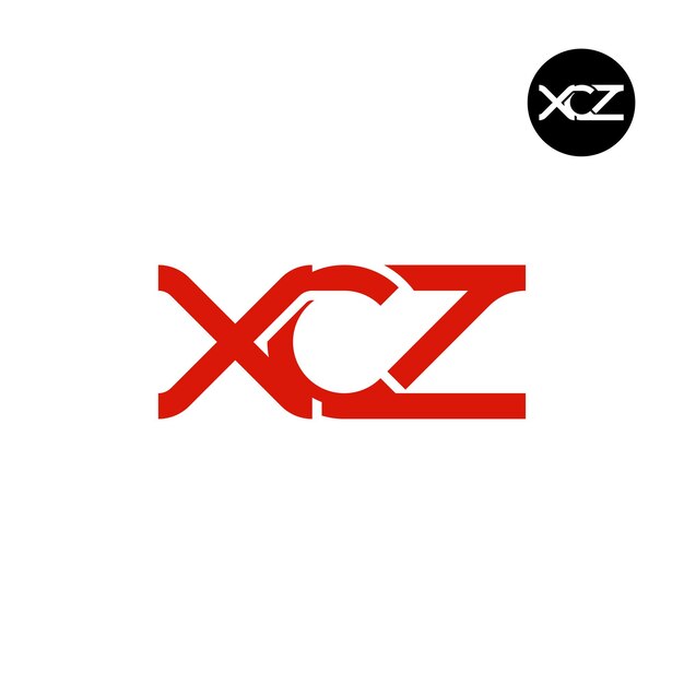 Diseño de la letra monograma del logotipo de XCZ