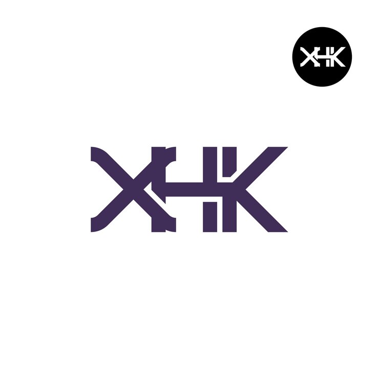 Vector diseño de la letra monograma del logotipo de xhk