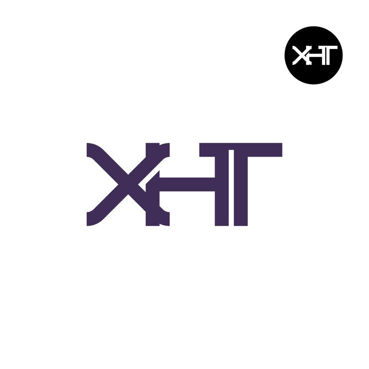 Vector diseño de la letra monograma del logotipo xht