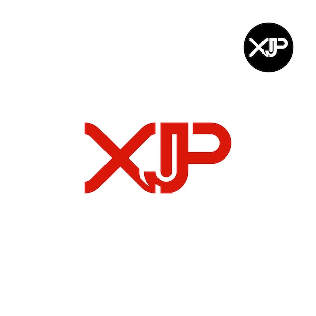 Diseño de la letra monograma del logotipo XJP