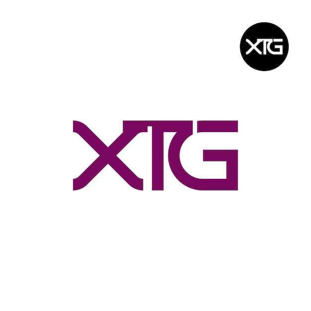 Diseño de la letra monograma del logotipo de XTG