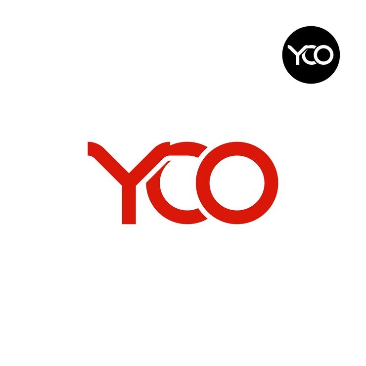 Vector diseño de la letra monograma del logotipo de yco