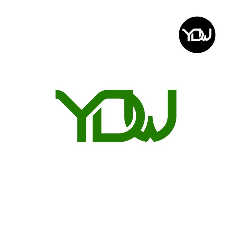 Vector diseño de la letra monograma del logotipo de ydw