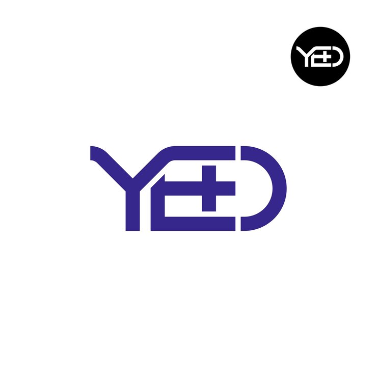 Vector diseño de la letra monograma del logotipo de yed