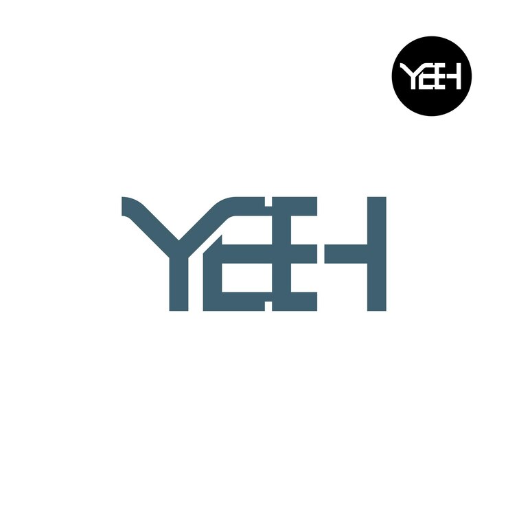 Vector diseño de la letra monograma del logotipo yeh