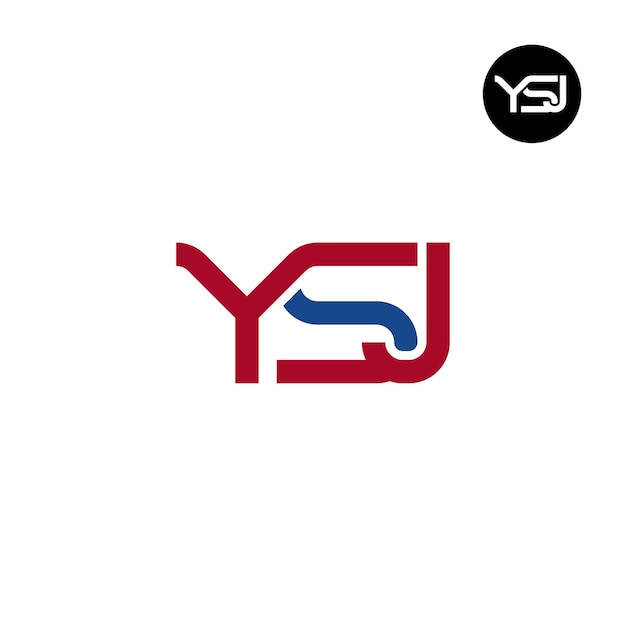 Diseño de la letra monograma del logotipo de YSJ