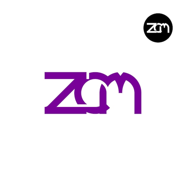 Diseño de la letra monograma del logotipo de ZCM