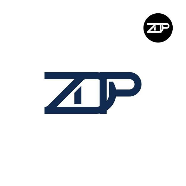 Diseño de la letra monograma del logotipo de ZDP