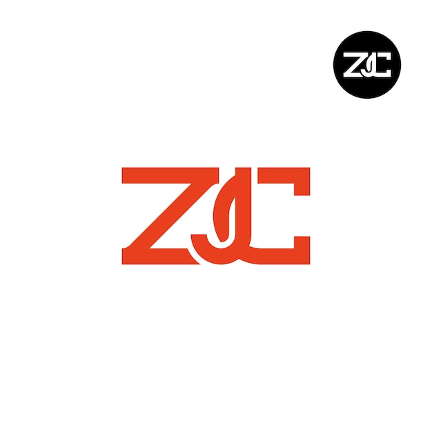 Diseño de la letra monograma del logotipo de ZJC