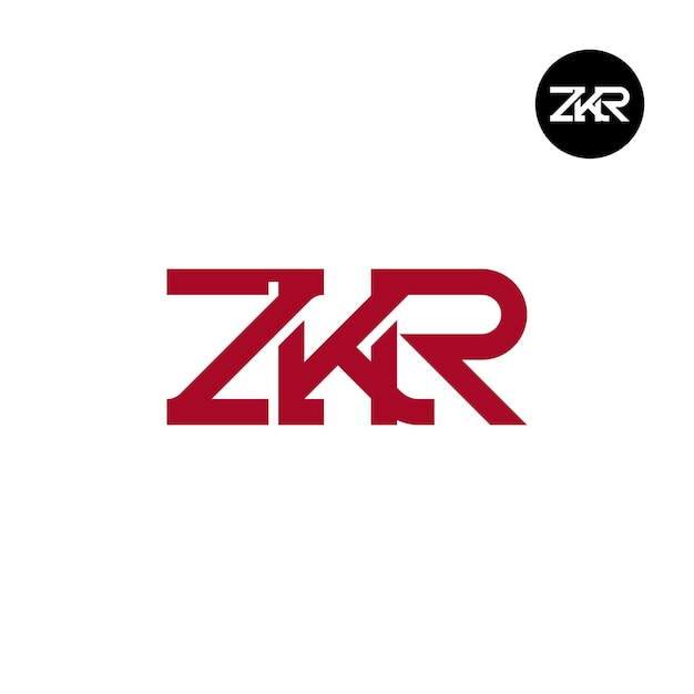 Diseño de la letra monograma del logotipo de ZKR